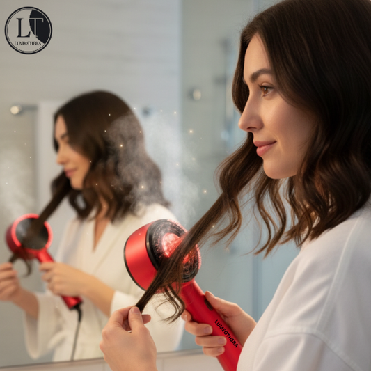 LED-Haarbürste mit Massagefunktion – Rotes und blaues Licht
