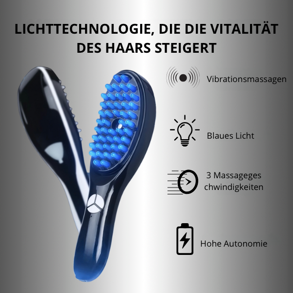 LED-Haarbürste zur Kopfhautmassage - Fördert Wachstum und Gesundheit Ihrer Haare